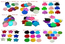 More 100 Styles Dog Tag Metal Blank Military Pet Dog Cat ID Card Tags Aluminium Alloy Army Dog Tags No Chain Mixed Colours 100pcslo2877159