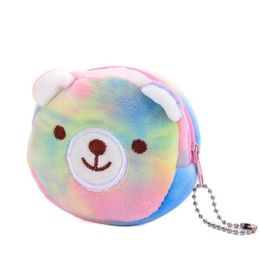 Creative Purse Cartoon Cute Zipper Plush child change purse Fashion Cartoon Wallet With Key Holder Earphone