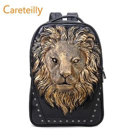 PU Leather Backpack Lion Printed Pattern Backpacks Fashion Laptop Backpacks Shoulder bags Schoolbgs 46x31x12cm 2022 266e