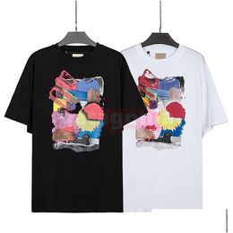 Mens T-Shirts Men Women Luxury Summer T Shirt Fashion Brand Colour Iti Print Tees Lovers Streetwear Hip Hop Clothing Size S-Xl Drop D Dhgwx