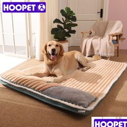 Kennels & Pens Hoopet Dog Bed Padded Cushion For Small Big Dogs Slee Beds And Houses Cats Super Soft Durable Mattress Removable Pet Ma Dhhjb