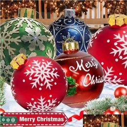 Christmas Decorations 1Pc 60Cm Balls Tree Outdoor Atmosphere Pvc Inflatable Toys For Home Gift Ball Xmas 210911 Drop Delivery Garden F Otamd