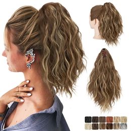 Synthetic Curly Claw Clip In Ponytail Blonde Brown Short Hairpiece 13 Fake Hair False Pigtail Hair Extensions 240518