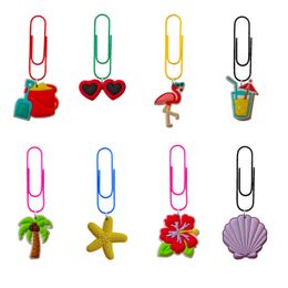 Pendants Summer Seaside Cartoon Paper Clips Bookmark Clamp Desk Accessories Stationery For School Cute Colorf Office Supplies Gifts Te Otqty