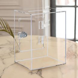 Transparent Piggy Bank Girls Money Holder Cash Tip Box Jars Office Mailbox Donation Boxes 240518