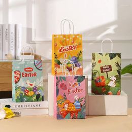 Gift Wrap 2024 6 Pcs Paper Bag Cartoon For Happy Easter S Kids Cookies Packaging Bags