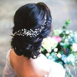 Hair Clips Elegant Flowers Beads Faux Pearl Alloy Bride Combs Women Handmade Decorative Clip Fashion White Wedding Dress Headwear