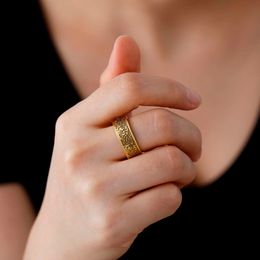 Cute Wolf Stainless Steel Animal Elephant Sun Geometric Finger Ring For Women Men Couple Lucky Jewellery Birthday Gift