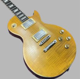 Custom 1959 electric guitar, finished old, antique, mahogany body, flame maple top, rosewood 25869