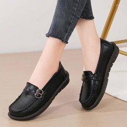 Casual Shoes Retro Loafers Women's Shopping Mall Genuine Leather Moccasins Flat