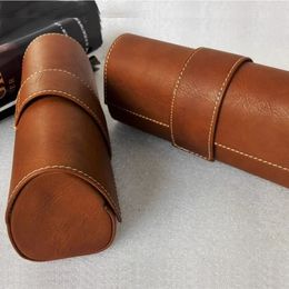 PU Leather Glasses Case Brown spectacles Box Reading Glasses Storage Clean Cloth Free Send 240518
