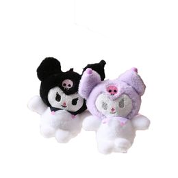 Factory wholesale 2 Colours 13cm Kuromi plush toy pendant animation peripheral doll key chain pendant for children's gifts