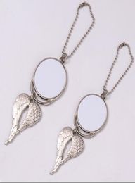 Pendant Sublimation Air Fresheners White Blank DIY Customised Gifts Three Styles Car Pendants Metal Angel Wings Ornaments A029074199