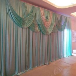 Party Decoration 3x6m 20ft (w) X 10ft (h) Wedding Backdrop Customade Silk Material Drape Backdround Curtain Swag Stage Decor