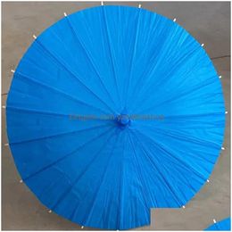 Umbrellas Simple 60Cm Solid Color Dance Paper Umbrella Painting Chinese Parasol Wedding Party Decoration Favors Classical Drop Deliv Dh1Wf