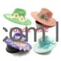 Party Hats Sombrero Suede Fedora Hat New Peach Heart Top Big Brim Simated Flower Accessories Wide Jazz Chapeau Femme Drop Delivery Otaxo