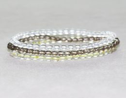 MG0067 Whole Natural Citrine Yellow Crystal Bracelet Smoky Clear Quartz Jewellery 4 mm Mini Gemstone Bracelet Set4834933