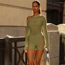 Women Sexy Fishnet Cover Up Without Bikini Hollow Out Bodycon Dress Long Sleeve Beachwear Summer Women's Swimwear