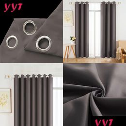 Curtain Yanyangtian Blackout Home Decor Window Livingroom Shading Forroom Simple Solid Thicker Floor 240115 Drop Delivery Garden Texti Dhjob