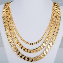 Chains Fashion Gift Gold Chain Necklaces For Men Women Jewellery Mens Necklace Filled Curb Cuban Link1188160