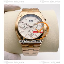 MLF Overseas 42mm 49150/B01R-9454 Automatic Mens Watch Stick Markers White Dial Rose Gold Bracelet 49150 No Chronogrpah Big Date Watches Hello_Watch E183F