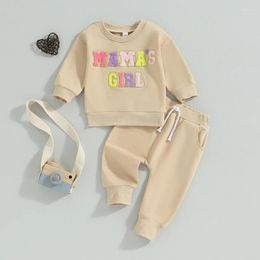 Clothing Sets Autumn Baby Girl Clothes Set Born Infant Tracksuit Outfits Fuzzy Letter Embroidery Long Sleeve Sweatshirt Pant