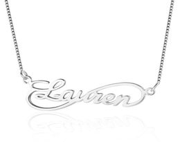 Infinity Love Women Name Necklaces 8 Shape Personalised 925 Sterling Silver Arabic Russian Name Necklace Lovers Gift ne101629 J1906740378