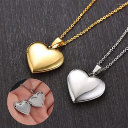 Pendant Necklaces 2PCS Stainless Steel Family&Lovers Jewelry Gift Po Picture Locket DIY Frames For Women