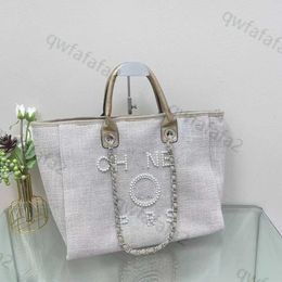 Designer Tote Bag ch Pearl Bag Fashion Brand Classic Beach Bag Canvas Evening Bag Luxury Tote Shopping Large Capacity handbag Womens Handbag Label Womens satch