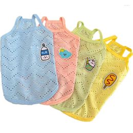 Dog Apparel Cute Cat Vest Hoodies Clothes Summer Pet Candy Colour Boys Girls Sleeveless Sling Sweatshirt For Small Dogs Yorks