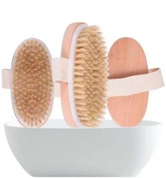 Stock Bath Brush Dry Skin Body Soft Natural Bristle SPA The Brush Wooden Bath Shower Bristle Brush SPA Body Brushs Without Handle 5796762