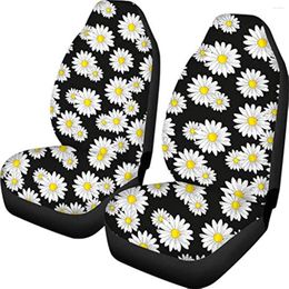 Car Seat Covers Front Daisy Flower Pattern Cover Interior Back Cushion Pad Polyester Anti-Slip