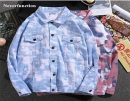 Men Camouflage printed Slim fit jeans Jackets Pink black white Hip Hop Man Streetwear Cotton Casual Denim Coat Plus Size 4XL 201119497178