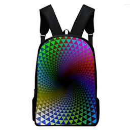 Backpack Hip Hop Creative Color Blocking Notebook Backpacks School Bags 3D Print Oxford Waterproof Boys/Girls Laptop