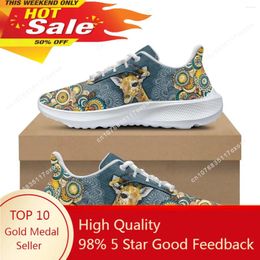 Casual Shoes Summer For Women Fashion Giraffe Pattern Print Lace Up Sneakers Vulcanised Wear-Resistant Running