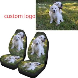 Car Seat Covers Customize Personalized Logo Auto 2 Pc Set Protector Front Mat Cushion For Cars Sedan SUV Truck