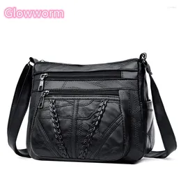 Shoulder Bags Women Messenger Bag Lady High Quality Crossbody Female Casual Zipper PU Leather Handbag Shopping Purse Mom