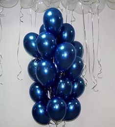 100pcs Navy Dark Blue Metallic Balloons Midnight 10inch Thick Latex Helium Wedding Birthday Party Decoration 2106107501782