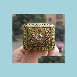 1957 Braves World Baseball Team Championship Ring With Wooden Display Box Souvenir Men Fan Gift Wholesale Drop Delivery Dhjfl