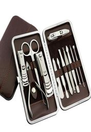 12PCS Manicure Set Stainless Steel Nail Clipper Pusher File Scissor Tweezers Tools Kit9899362