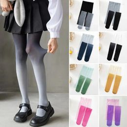 Women Socks Thin Pantyhose Tights Stylish Candy Color Transparent Gradient Leggings Stockings