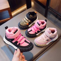 Athletic Outdoor Children Fashion Girls Sneakers Hook Loop 2023 Spring and Autumn New Narrow Band Boys Sport Shoes Cool Korean Style Non-slip Y240518