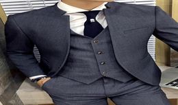 Mandarin Collar Suit Jacket Unique Designer Slim Fit Blazer Vintage Chaquetas Hombre De Vestir BUsiness Dress Coat2361794