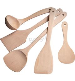 Wood Spoon Spatula Cooking Utensils Ecofriendly Kitchen Wooden Scoop Home Baking Fry Mixing Shovel Bakeware Spatulas Spoons BH4383363910