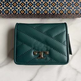 Luxury Handbag Designer Brand Discount Wallet Card Bag New Womens Bag Mid Fold Wallet Short Zipper Zero Wallet Real Leather Card Bag I604