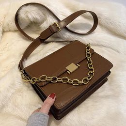 Shoulder Bags Brand Stone Pattern Designer Women's Tote 2024 Winter Chain Handbags High Quality Leather Small Flap Crossbody Bag