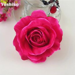 Decorative Flowers Yoshiko 1pc 5" Artificial Rose Flower Head Silk Wedding Decoration DIY Garland Craft Fake Backdrop
