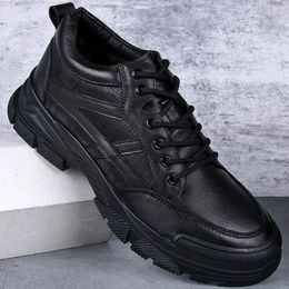 Casual Shoes Real Genuine Leather Men Camper Sports Outdoor Walking Cowhide Sneaker Hiking Climbing Camping Mountain Black 2024