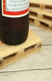 Whole 4pcs set Kitchen Utensils Wooden Pallet Styled Mini Wooden Pallet Cup Coasters288Z9263704