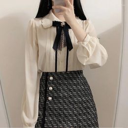 Women's Blouses S Cute Tops Preppy Style Vintage Japaneses Korea Design Button Elegant Formal Work Shirts